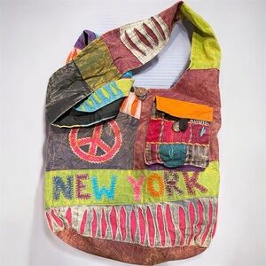 Hippie Crossbody Purse Peace
Multi Patchwork Boho New York
Festival Hobo Bag